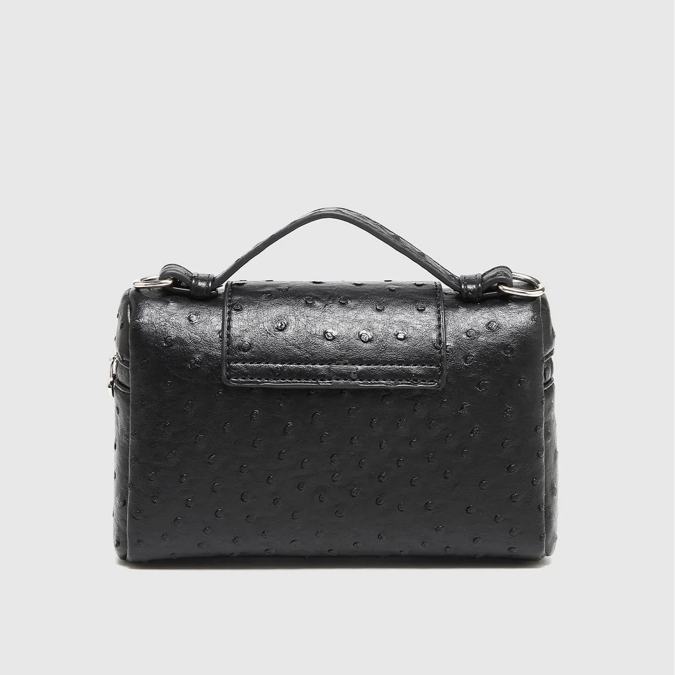 Women Ostrich Print Handbags Synthetic Leather Shoulder Bags Commuter Crossbody Bag Locking Purses