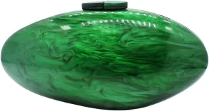 Women Oval Acrylic Evening Clutch Bag Ladies Marble Purses and Handbags Pearl Acrylic Shoulder Bag for Wedding Party
