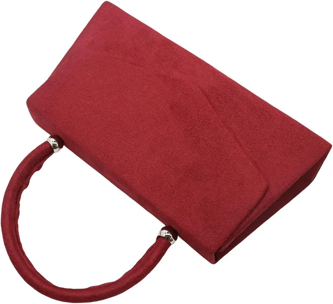 Women Suede Evening Bag Wedding Purse Cocktail Prom Handbag Formal Party Shoulder Bag