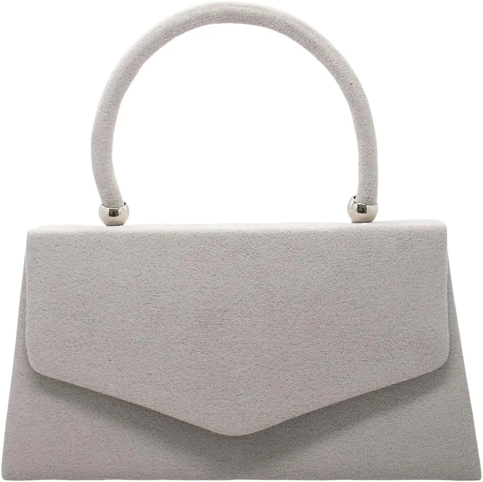 Women Suede Evening Bag Wedding Purse Cocktail Prom Handbag Formal Party Shoulder Bag