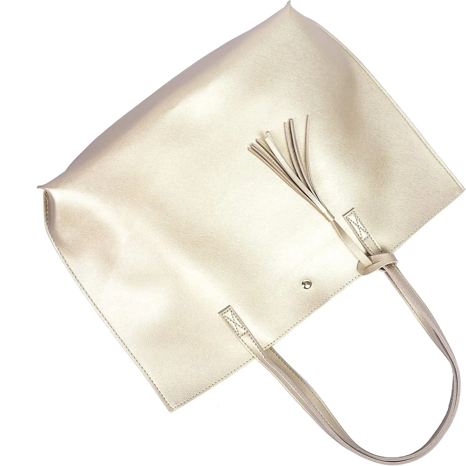Women Tote Bags Top Handle Satchel Handbags PU Faux Leather Tote Bag with Tassel Shoulder Purse