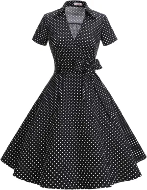 Women's 1950s Vintage Dress Retro Cocktail Dresses Audrey Hepburn Style Rockabilly Dress Evening Prom Party