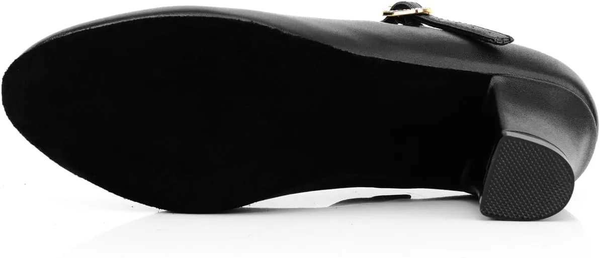 Womens Character T-Strap Dress Shoes - Leather Salsa Dance Heels