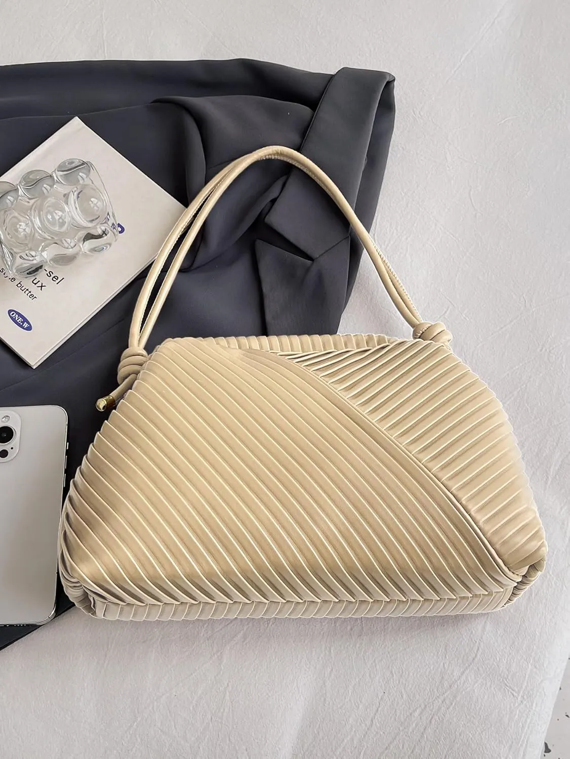 Women's Clutch Purses Small Nude PU Leather Evening Clutch Bag 2024