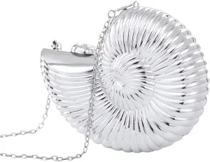 Women's Conch Clutch Purse Elegant Acrylic Evening Bag with Chain Strap for Crossbody Shoulder for Wedding Party Proms