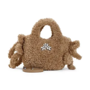 Women's Embellished Baby Egg Tote Bag in Brown | Size UNICA | BAG174B0793