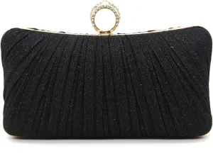 Women's Evening Bag Summer Wedding Party Clutches Pleated Evening Bag for Bridal Shoulder Handbag