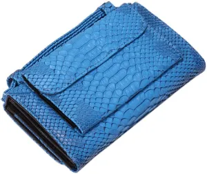 Womens Genuine Leather Snakeskin Crossbody Purse Tote Handbag Clutch Wallet with Chain