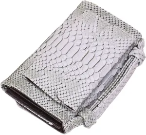 Womens Genuine Leather Snakeskin Crossbody Purse Tote Handbag Clutch Wallet with Chain