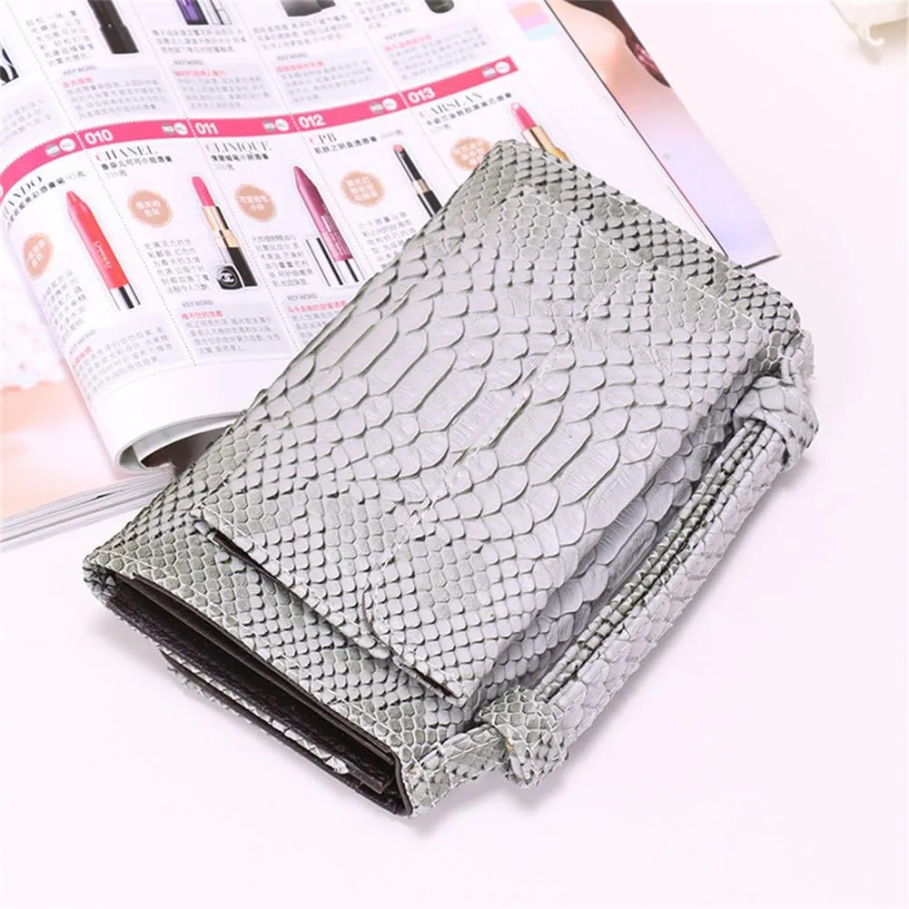 Womens Genuine Leather Snakeskin Crossbody Purse Tote Handbag Clutch Wallet with Chain