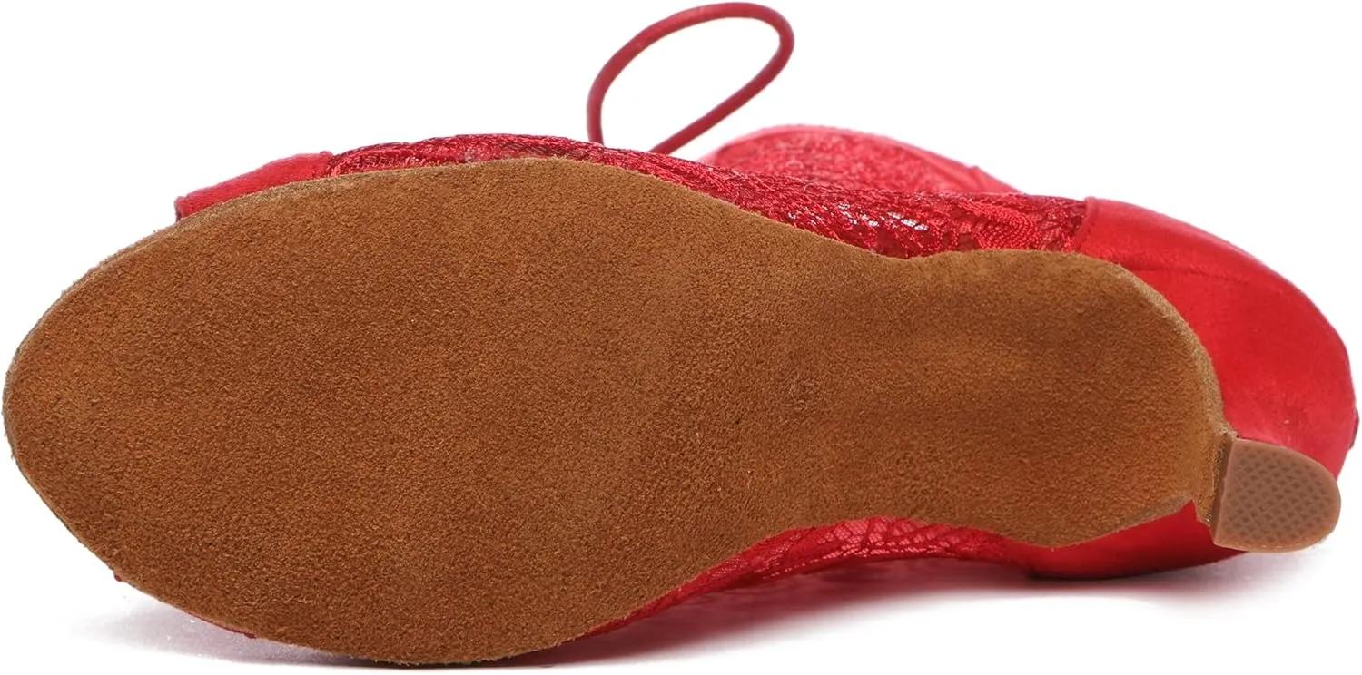 Womens Girls Sexy Ballroom Dancing Shoes Open Toe Party Evening Ankel Sandals Booties