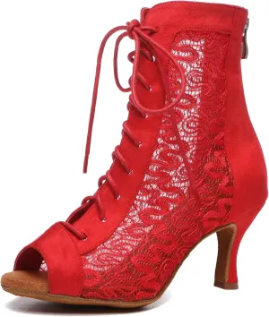 Womens Girls Sexy Ballroom Dancing Shoes Open Toe Party Evening Ankel Sandals Booties