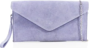 Womens Ladies Real Suede Leather Envelope Clutch Evening Shoulder Chain Bag