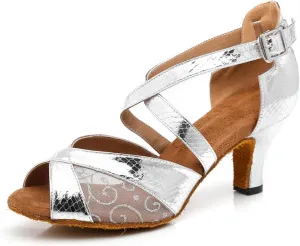 Women's Peep-Toe Breathable Mesh at Vamp Synthetic Ballroom Tango Jazz Party Wedding Practice Dance Shoes