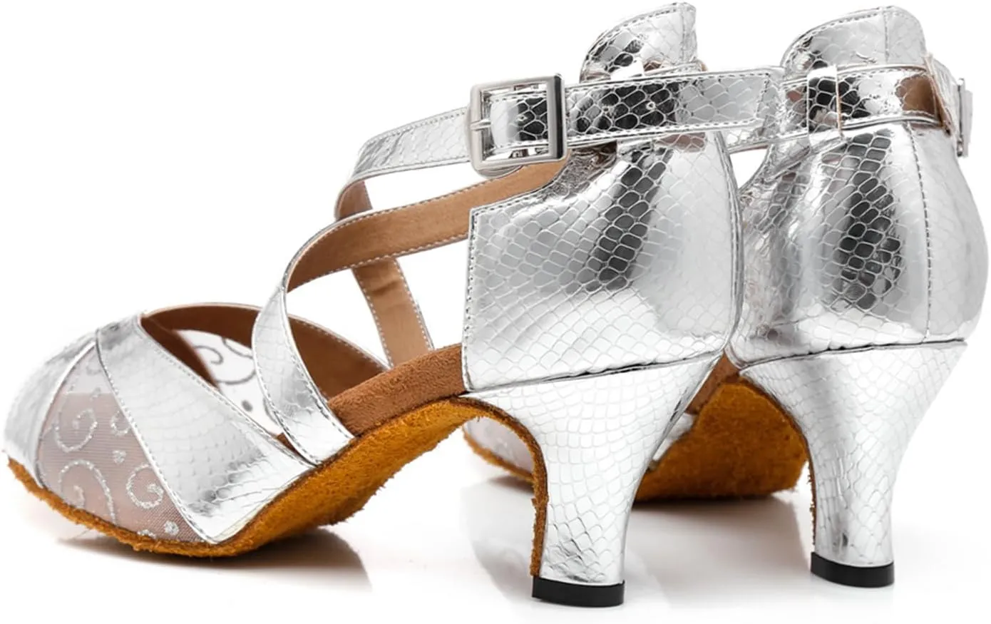 Women's Peep-Toe Breathable Mesh at Vamp Synthetic Ballroom Tango Jazz Party Wedding Practice Dance Shoes
