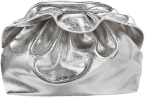 Women's PU Leather Clutch Handbags Ruched Bag Purse Formal Evening Bag Small Elegant Dressy Handbag
