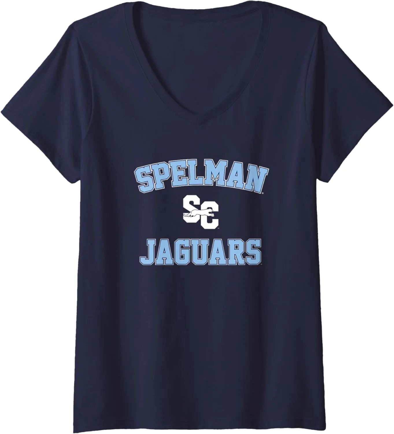 Womens Spelman College Jaguars Campus Classic V-Neck T-Shirt