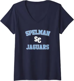 Womens Spelman College Jaguars Campus Classic V-Neck T-Shirt