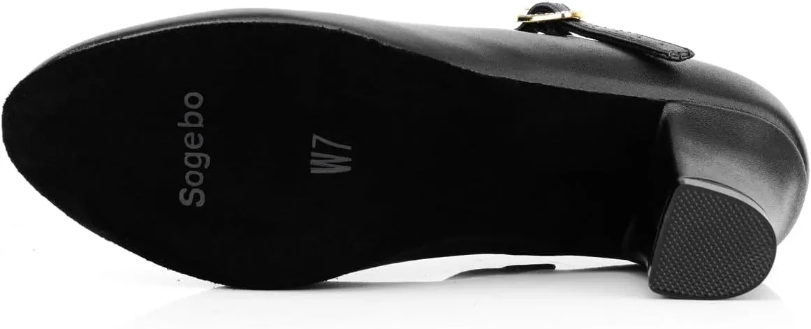 Women's T-Strap Character Shoes Latin Ballroom Dance Heels Black Wedding Pumps