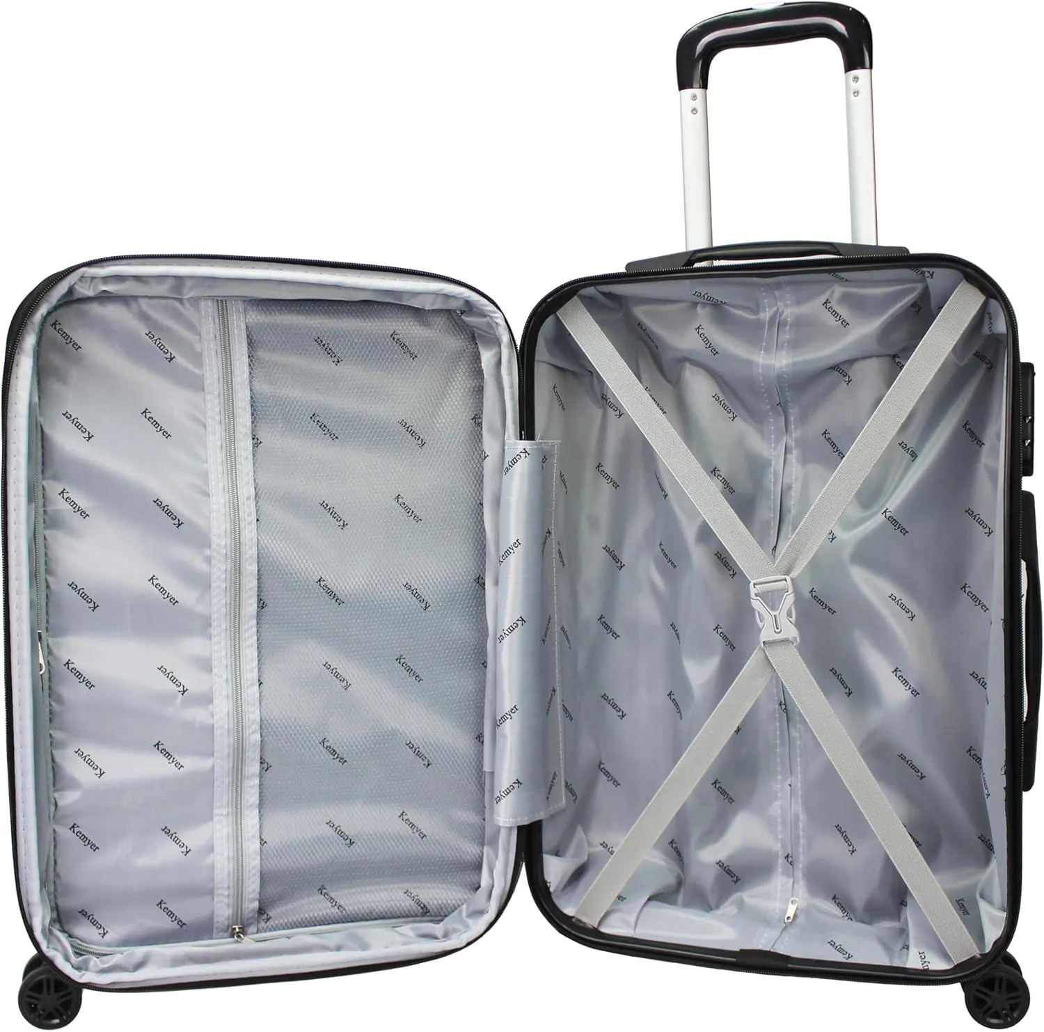 World Traveler Kemyer Quest Hardside Lightweight Expandable Spinner Suitcase Luggage, Green, 20-inch