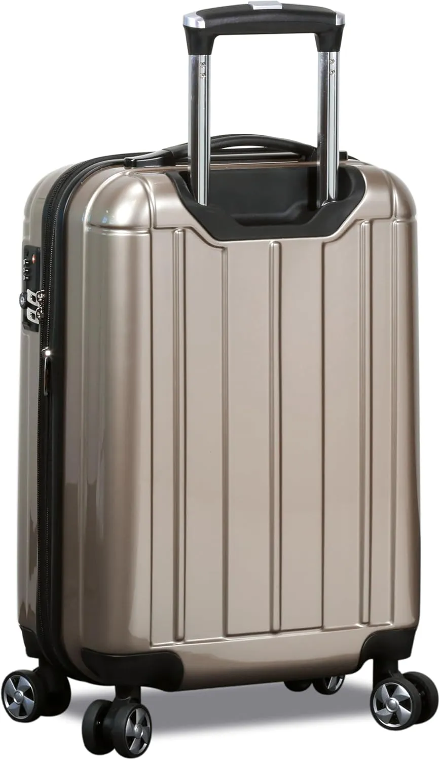 World Traveler VentureX Airline Approved Carry-On Luggage – Lightweight Hardside Suitcase with Spinner Wheels, Contour Champagne, 20-inch