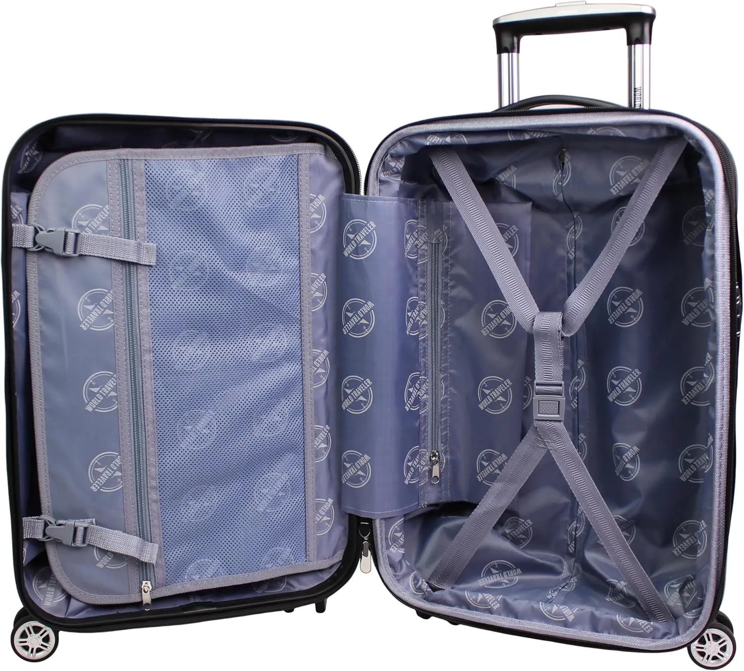 World Traveler VentureX Airline Approved Carry-On Luggage – Lightweight Hardside Suitcase with Spinner Wheels, Contour Champagne, 20-inch