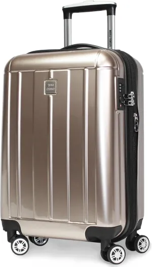 World Traveler VentureX Airline Approved Carry-On Luggage – Lightweight Hardside Suitcase with Spinner Wheels, Contour Champagne, 20-inch