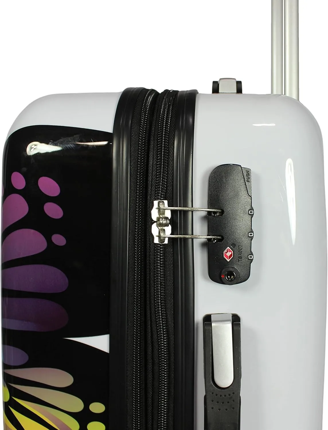 World Traveler VentureX Airline Approved Luggage – Lightweight Hardside Suitcase with Spinner Wheels, Butterfly, 2-Piece Carry-On Set