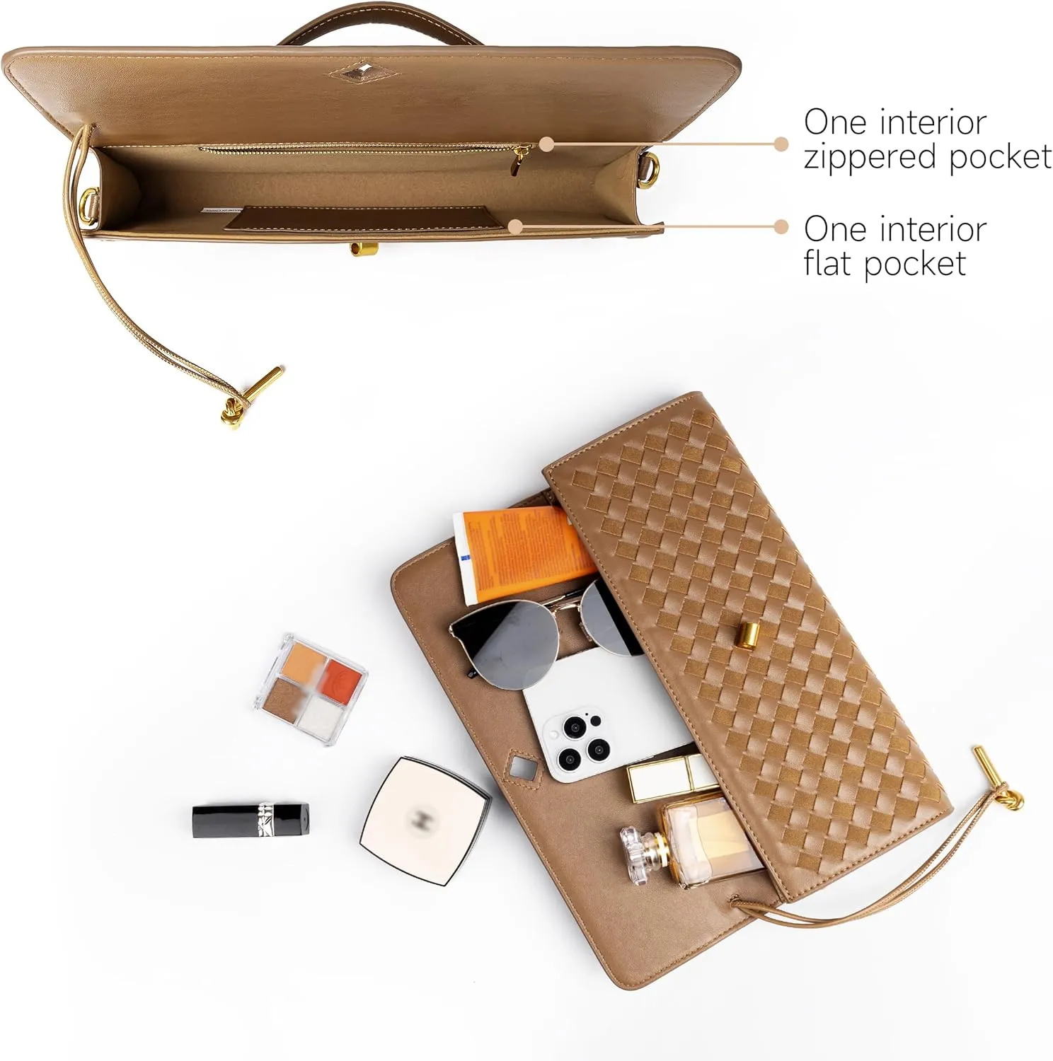 Woven Purse For Women Evening Clutch Woven Leather Handbags Crossbody Bag Suede Purse Formal Evening bag