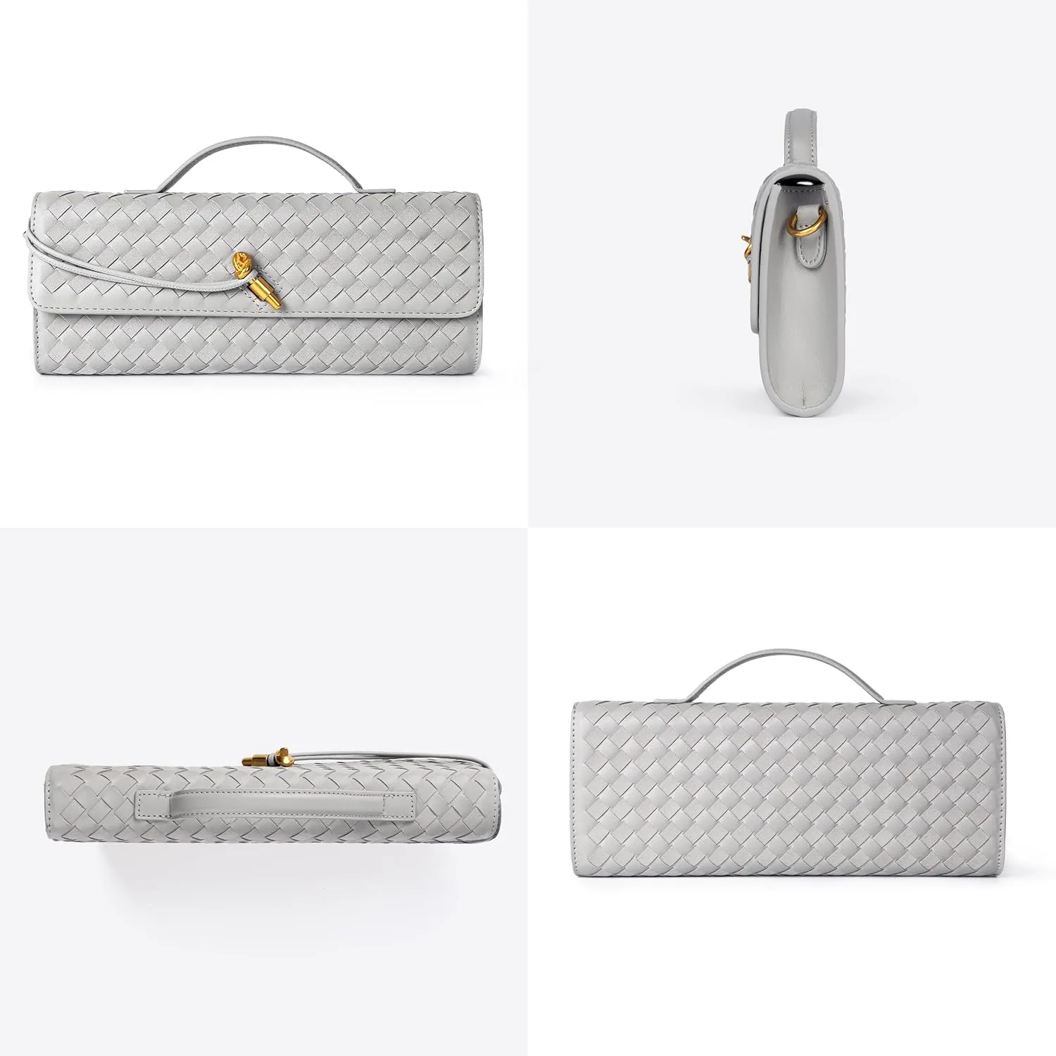 Woven Purse For Women Evening Clutch Woven Leather Handbags Crossbody Bag Suede Purse Formal Evening bag