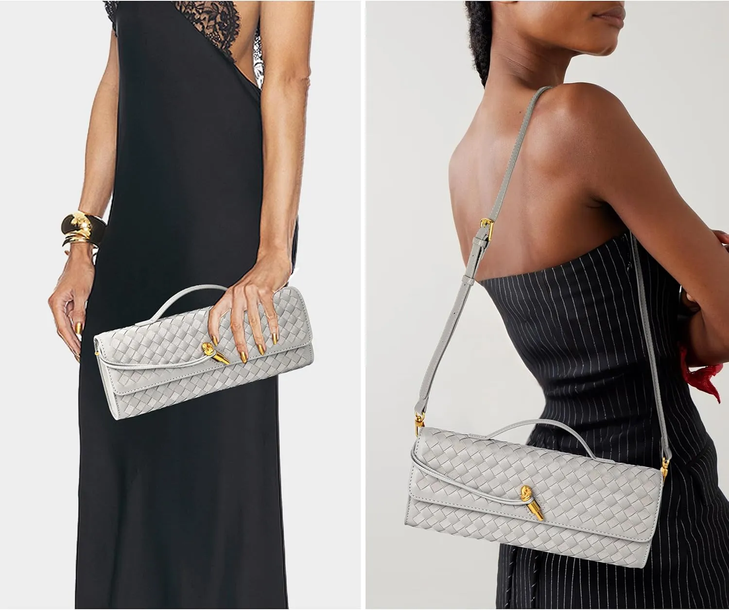Woven Purse For Women Evening Clutch Woven Leather Handbags Crossbody Bag Suede Purse Formal Evening bag