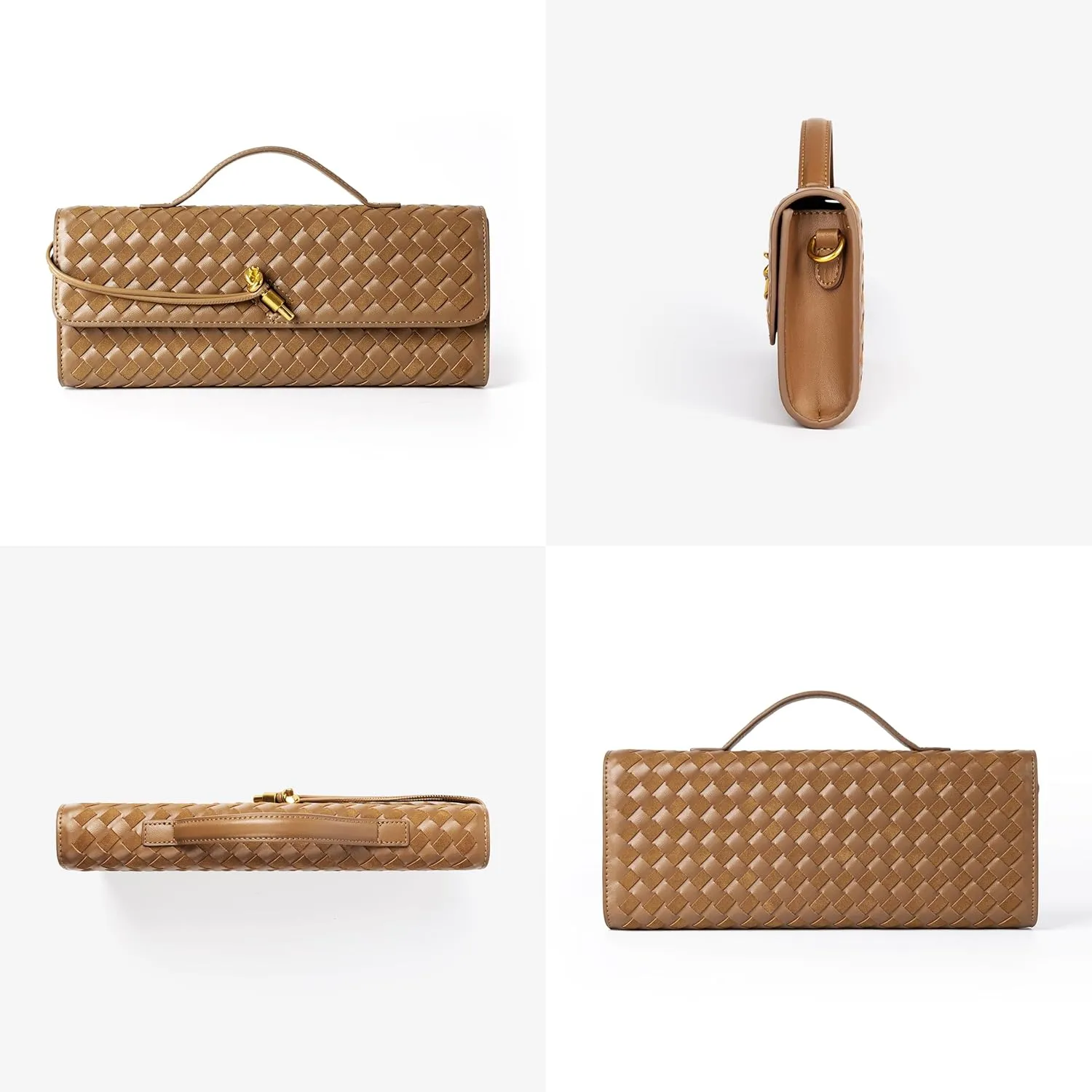 Woven Purse For Women Evening Clutch Woven Leather Handbags Crossbody Bag Suede Purse Formal Evening bag