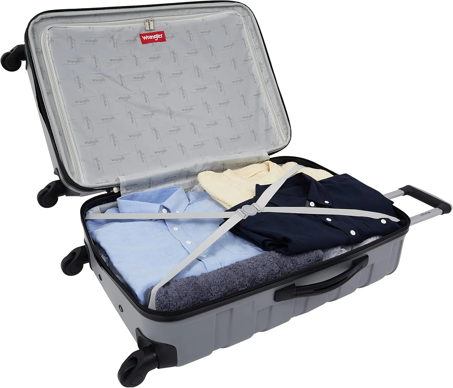 Wrangler Elysium Luggage & Packing Cubes, Shark, 4 Piece Set