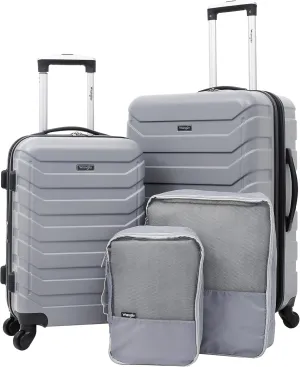 Wrangler Elysium Luggage & Packing Cubes, Shark, 4 Piece Set