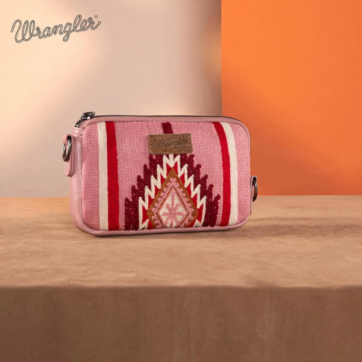 Wrangler Mini Crossbody Purse for Women Western Aztec Clutch Designer Tapestry Shoulder Handbags