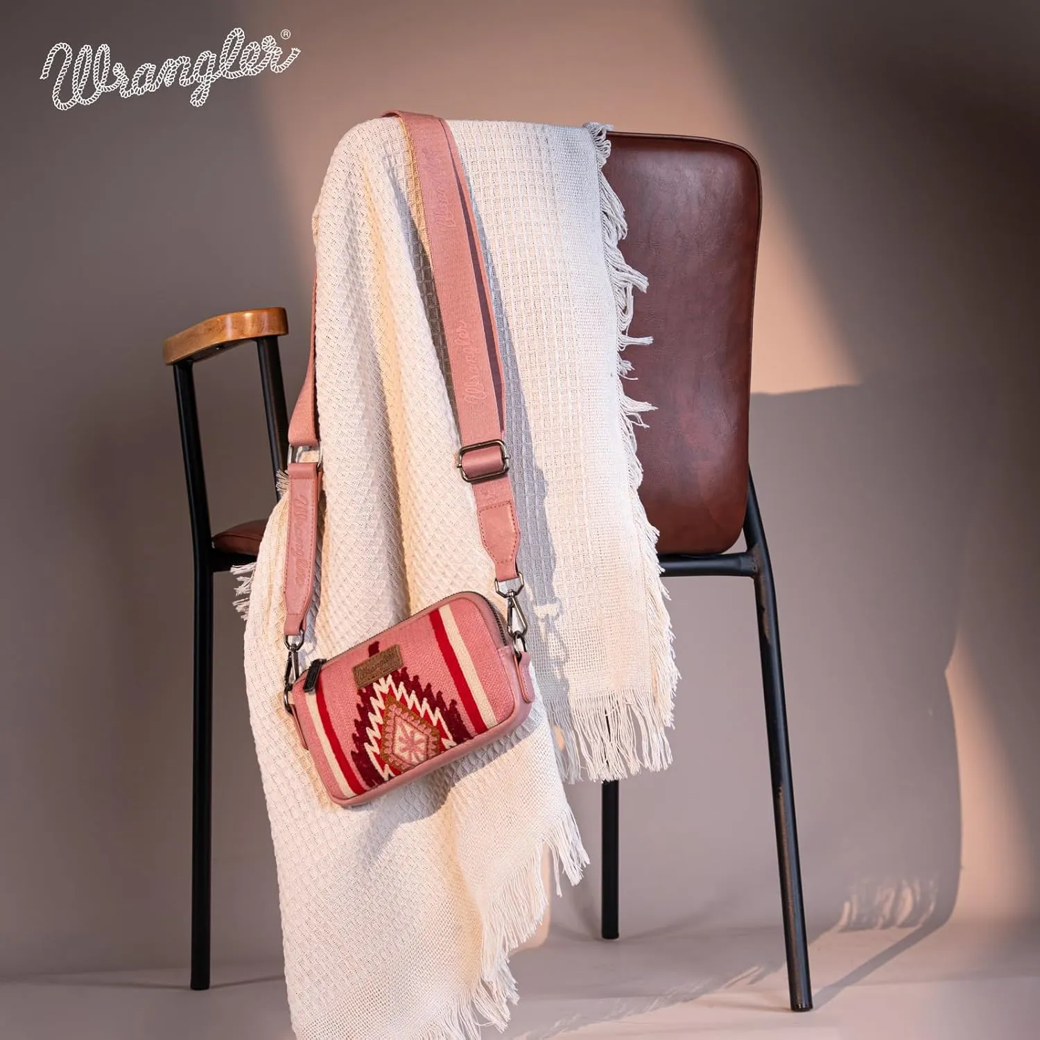 Wrangler Mini Crossbody Purse for Women Western Aztec Clutch Designer Tapestry Shoulder Handbags
