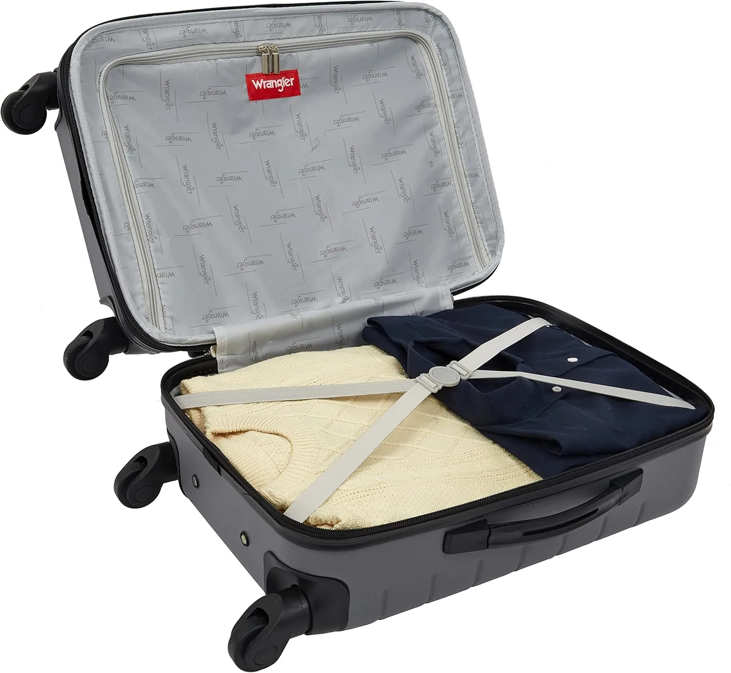 Wrangler Smart Luggage Cup Holder and USB Port, Quiet Shade, 3 Piece Set