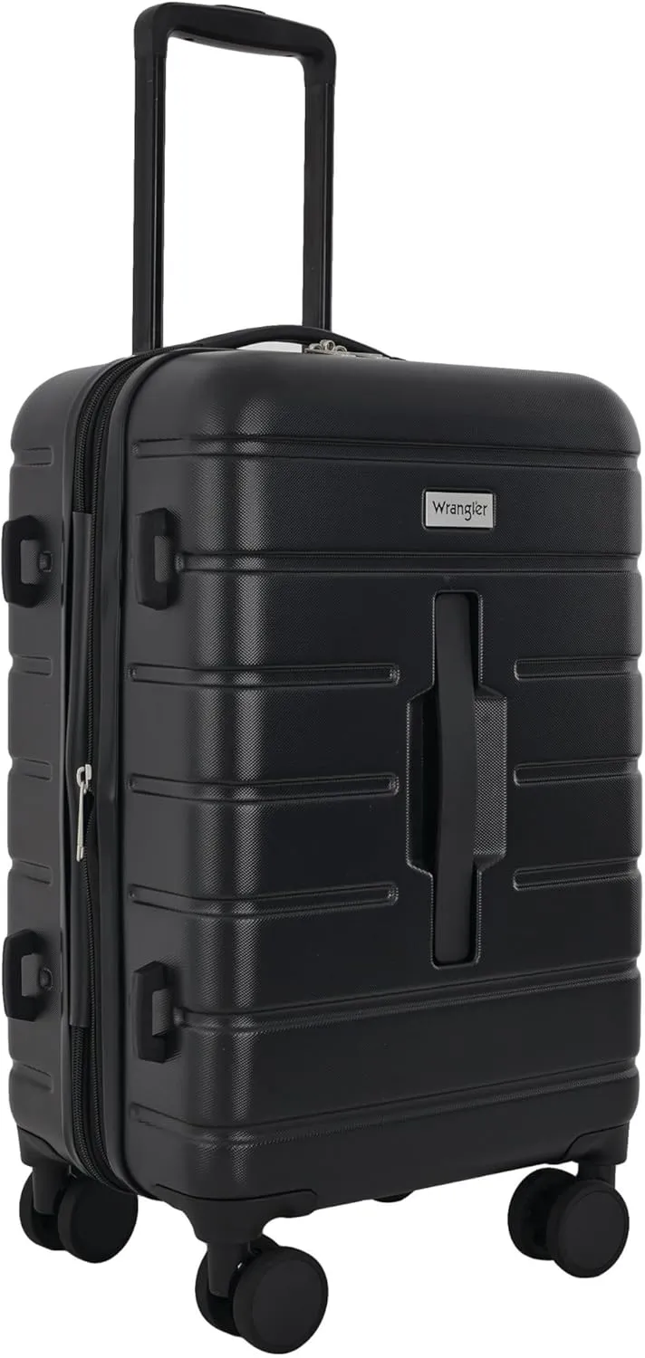 Wrangler Tall Trunk Luggage 4 Piece Set, Black