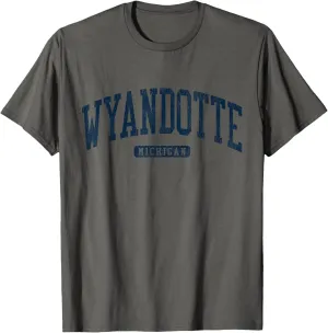 Wyandotte Michigan MI College University Style Blue T-Shirt