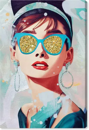 Wynwood Studio Fashion and Glam Contemporary In Glam Thoughts Canvas Wall Art Living Room Bedroom and Bathroom Home Decor 16 in x 24 in Blue and Gold