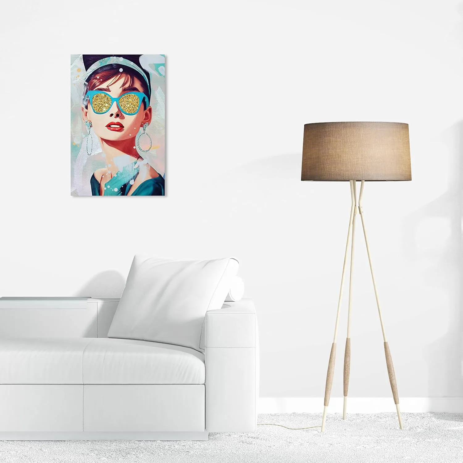 Wynwood Studio Fashion and Glam Contemporary In Glam Thoughts Canvas Wall Art Living Room Bedroom and Bathroom Home Decor 16 in x 24 in Blue and Gold