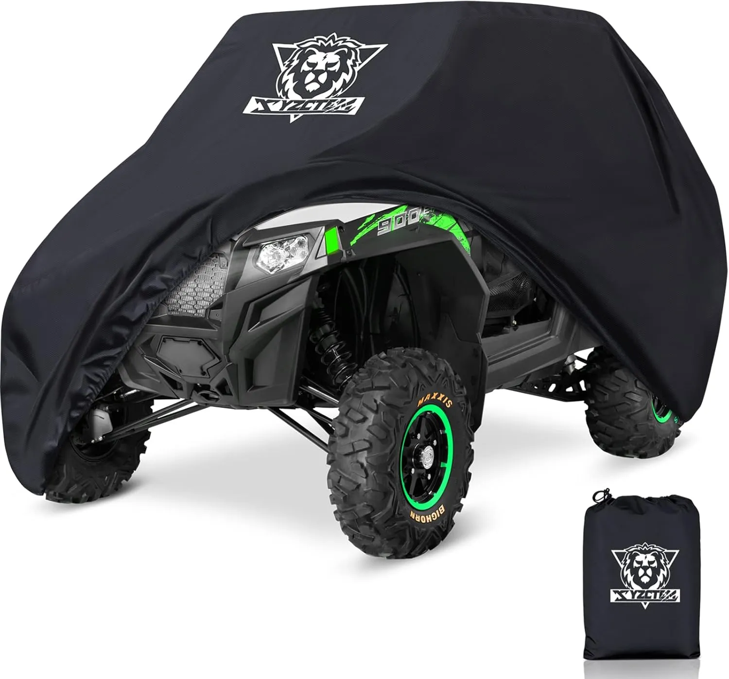 XYZCTEM UTV Cover,420D Polyester Oxford Weatherproof UTV Covers for Polaris RZR Can-Am Yamaha Honda Kawasaki Suzuki,and More,134" Lx70 Wx75H(Black,2-3 Seater)