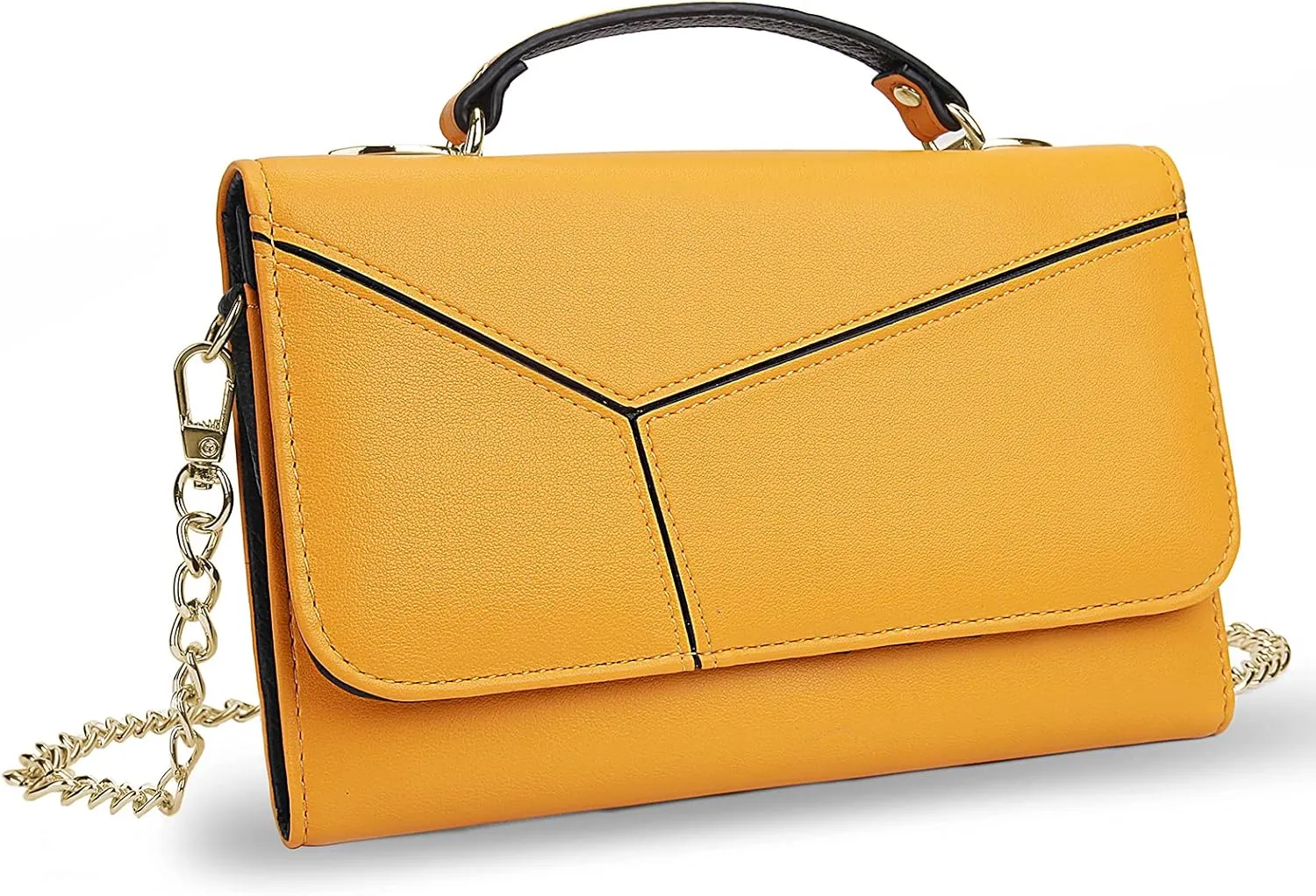 YALUXE Small Purse Clutch for Women Genuine Leather Evening Bag with Detachable Chain