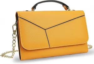 YALUXE Small Purse Clutch for Women Genuine Leather Evening Bag with Detachable Chain