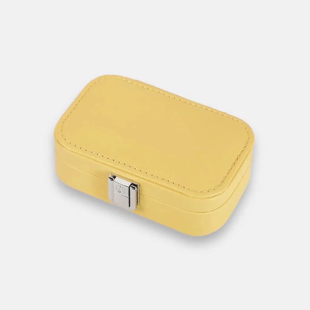 Yellow Mini Travel Rectangle Jewellery Box