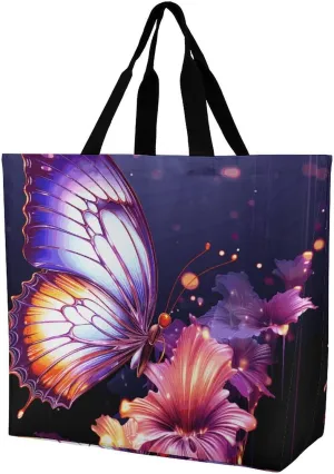 Yellow Sunflower Horse Tote Bag for Women Reusable Grocery Shoulder Bag Shopping Bags for Travel, Groceries