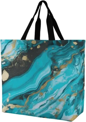 Yellow Sunflower Horse Tote Bag for Women Reusable Grocery Shoulder Bag Shopping Bags for Travel, Groceries