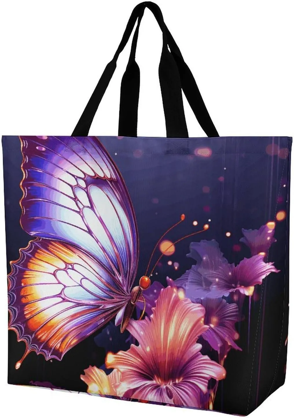 Yellow Sunflower Horse Tote Bag for Women Reusable Grocery Shoulder Bag Shopping Bags for Travel, Groceries