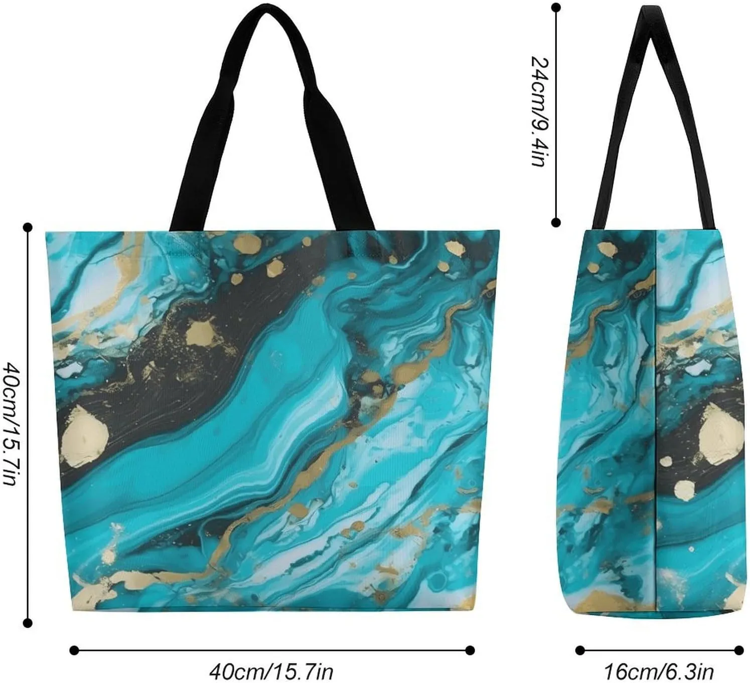 Yellow Sunflower Horse Tote Bag for Women Reusable Grocery Shoulder Bag Shopping Bags for Travel, Groceries