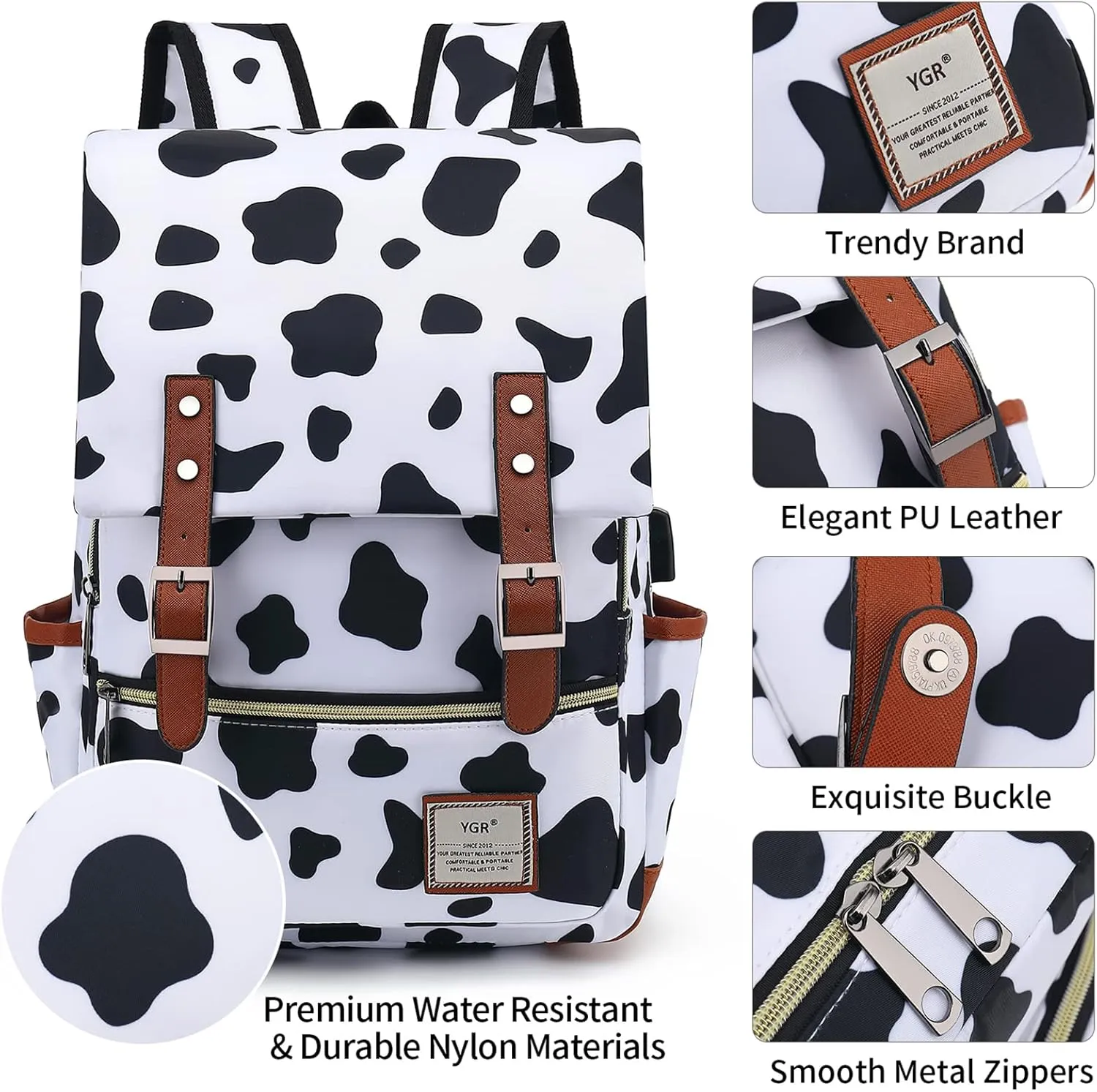 YGR Floral Laptop Backpack for Women, Female, School, Travel, Business, Outdoor Sports, Office, Work